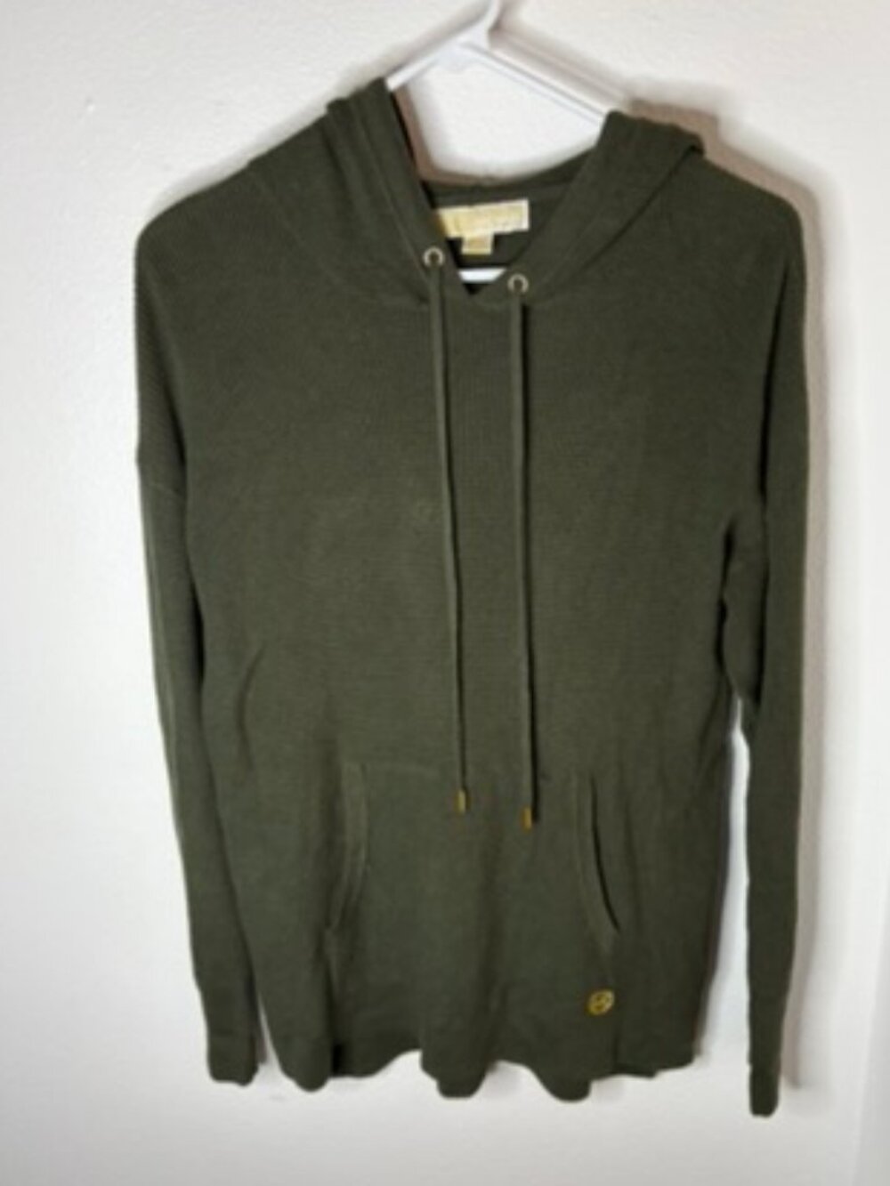 Michael Kors - Olive Green Waffle Knit Hooded Sweater - S